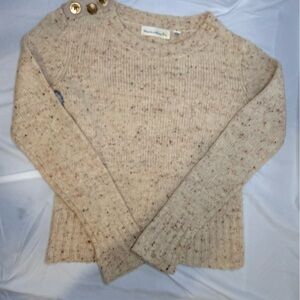 Women's Charlie & Robin Cream Sweater with Gold Button Accents